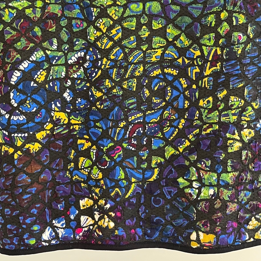 Multiples Colorful Abstract Button Front Cropped … - image 9